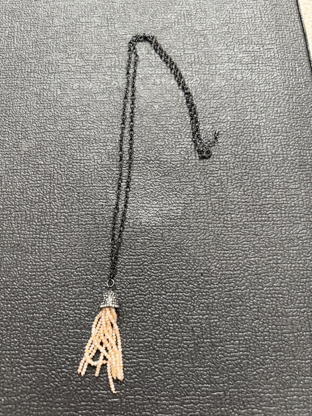 Mossimo Cream Beaded Tassel Necklace
